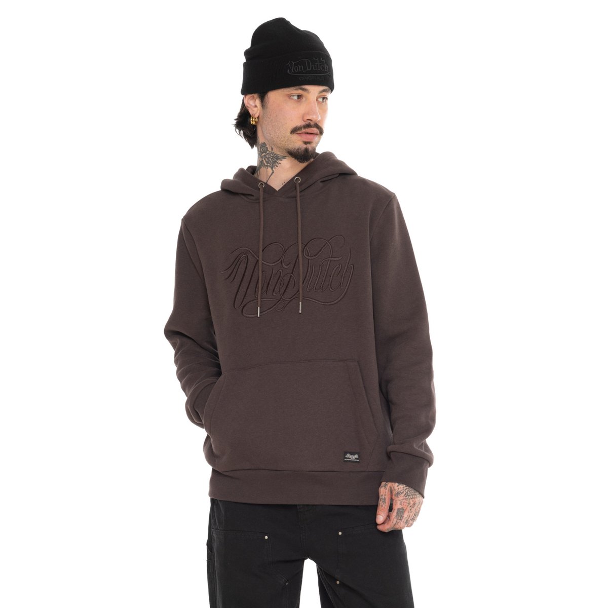 Sweatshirt coton RUBEN marron, VON DUTCH