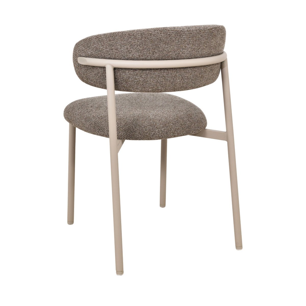 Lot de 2 chaises en tissu pieds beiges- ARIA marron chiné, DRAWER