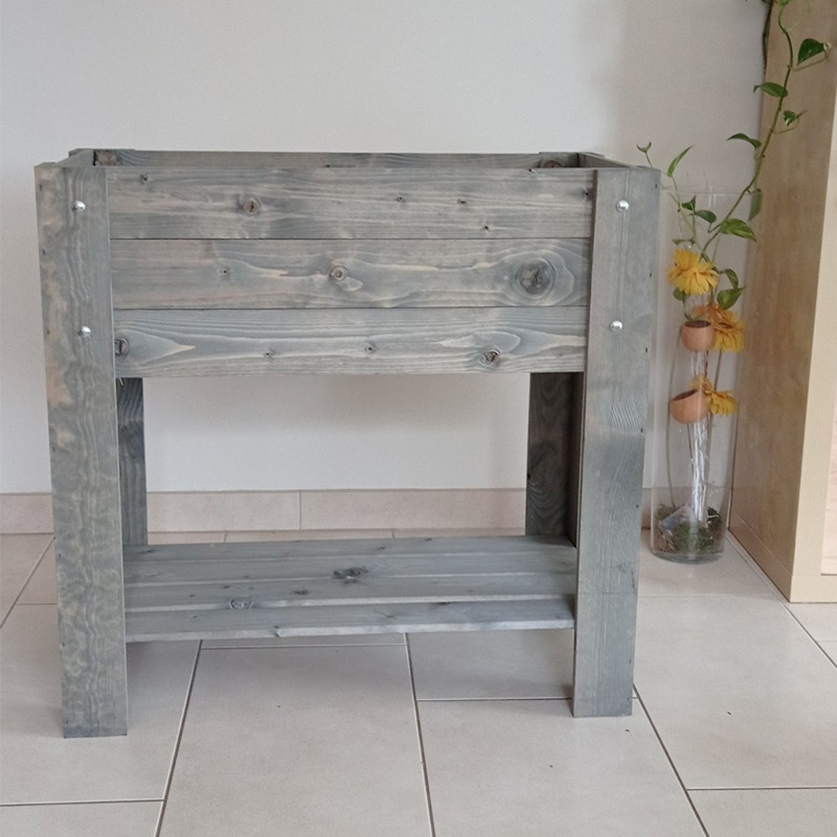 Carré potager L en bois 78 x 40 cm couleur unique, PRET A JARDINER