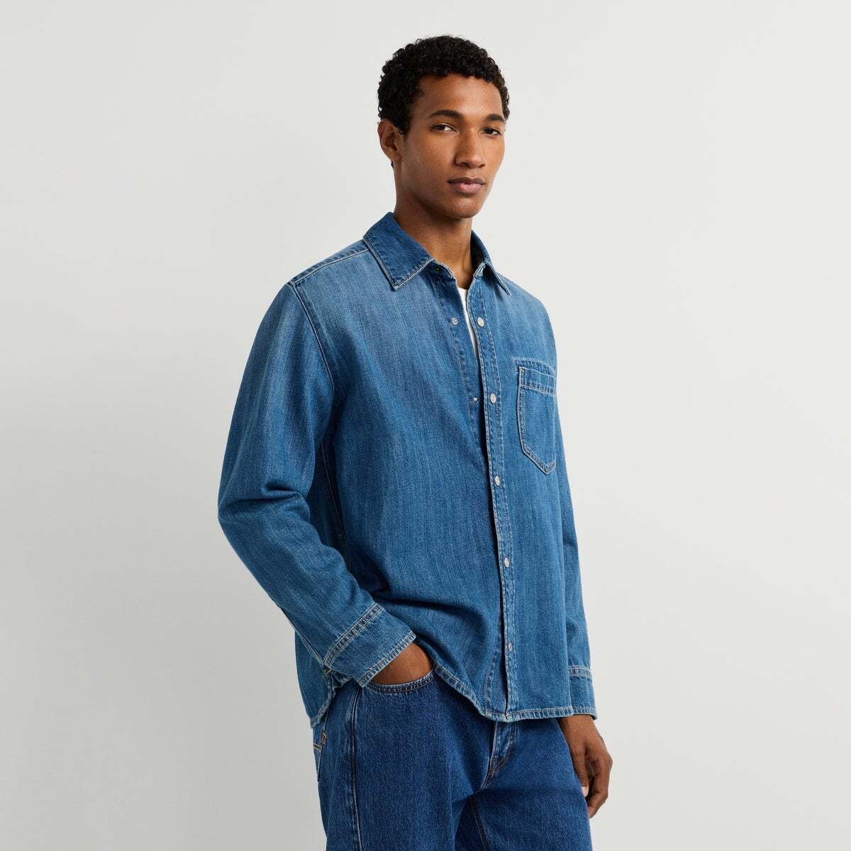 Surchemise À Coupe Décontractée En Denim 11oz bleu rigid denim, PEPE JEANS