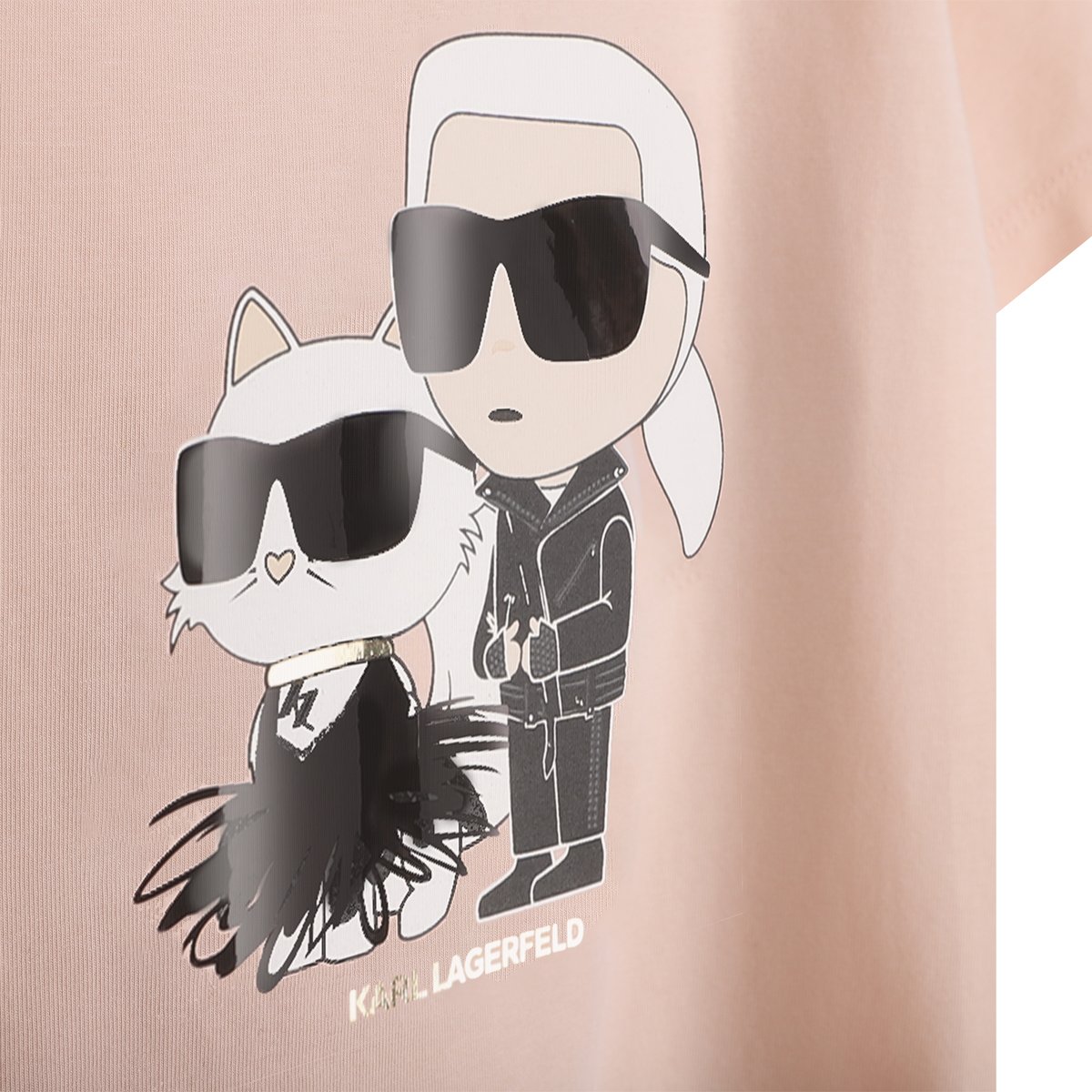 Tee-shirt manches courtes rose petale, KARL LAGERFELD KIDS
