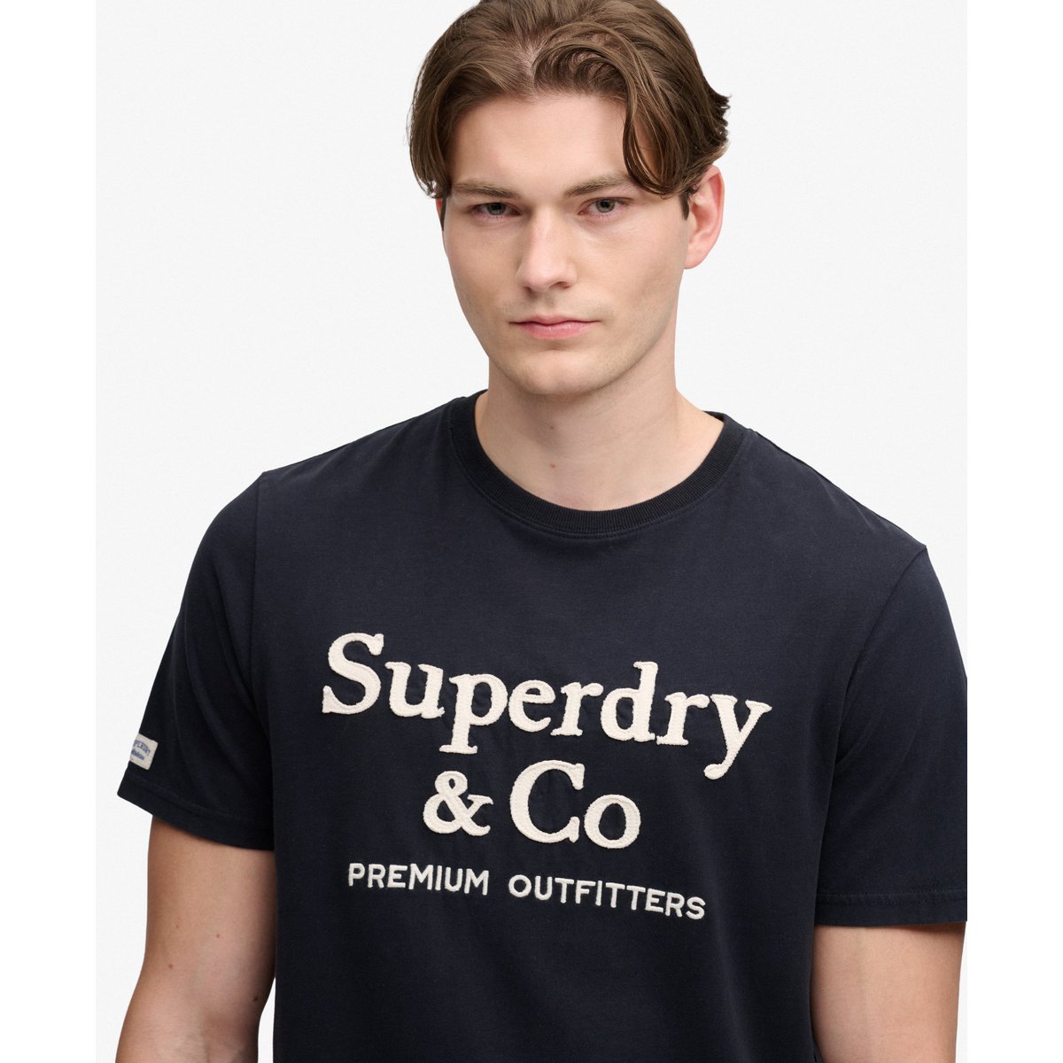 T-shirt Company Logo Coupe Décontractée bleu marine foncé, SUPERDRY