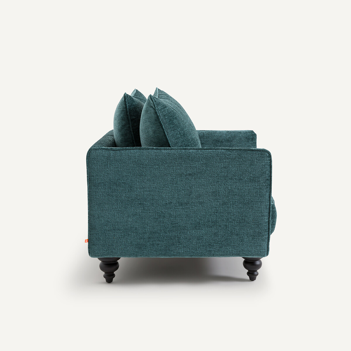 Fauteuil en velours texturé, LAZARE bleu pétrole, AM.PM