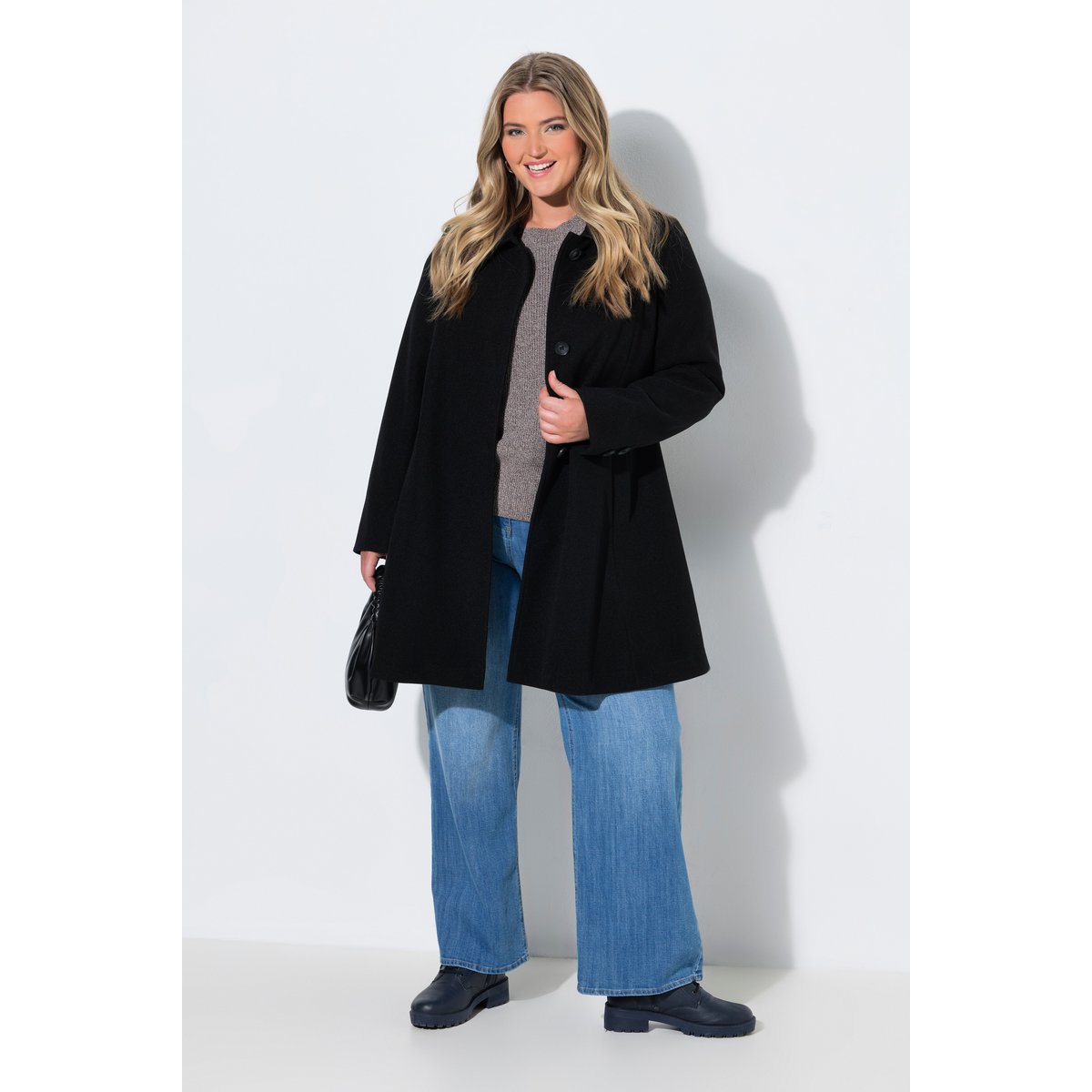 Manteau aspect laine noir, ULLA POPKEN