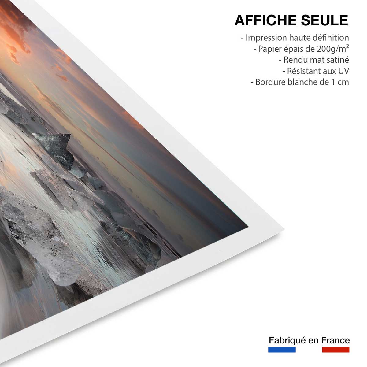 Affiche paysage Lagon glace affiche seule, HEXOA