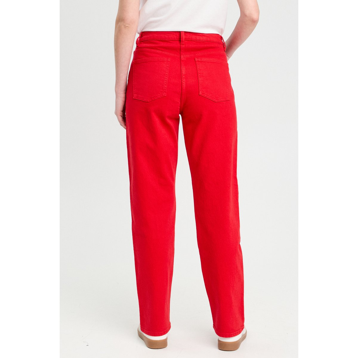 Jeans droit 5 poches rouge, CACHE CACHE