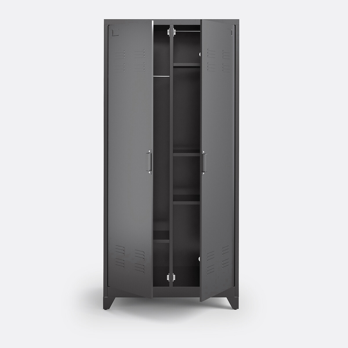 Armoire 2 portes en métal acier, HIBA gris, LA REDOUTE INTERIEURS