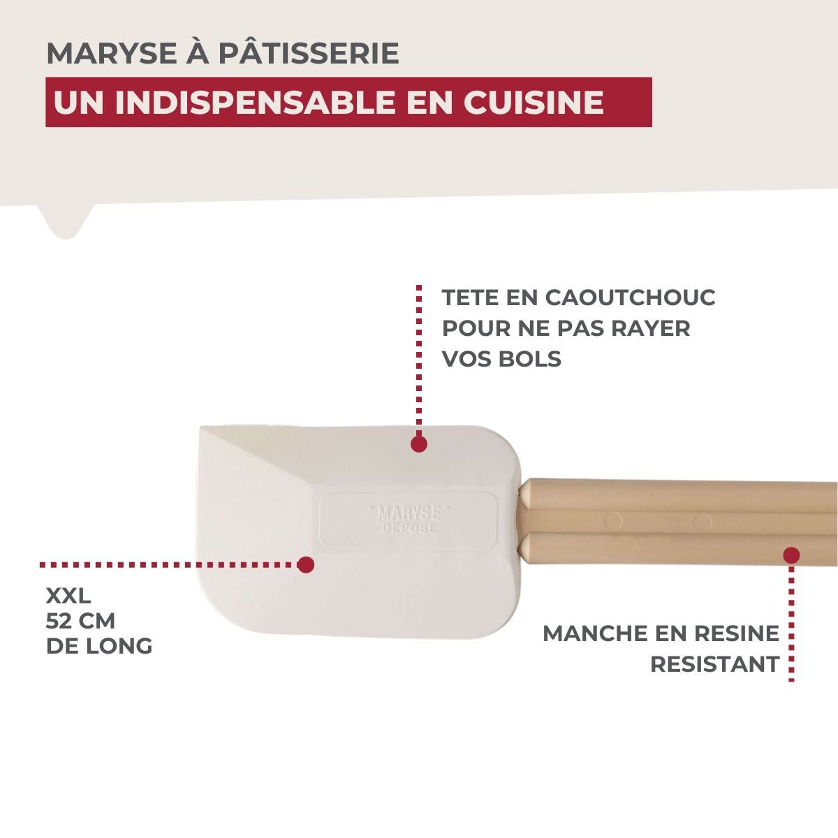 Maryse de pâtisserie et de cuisine beige,blanc, FACKELMANN