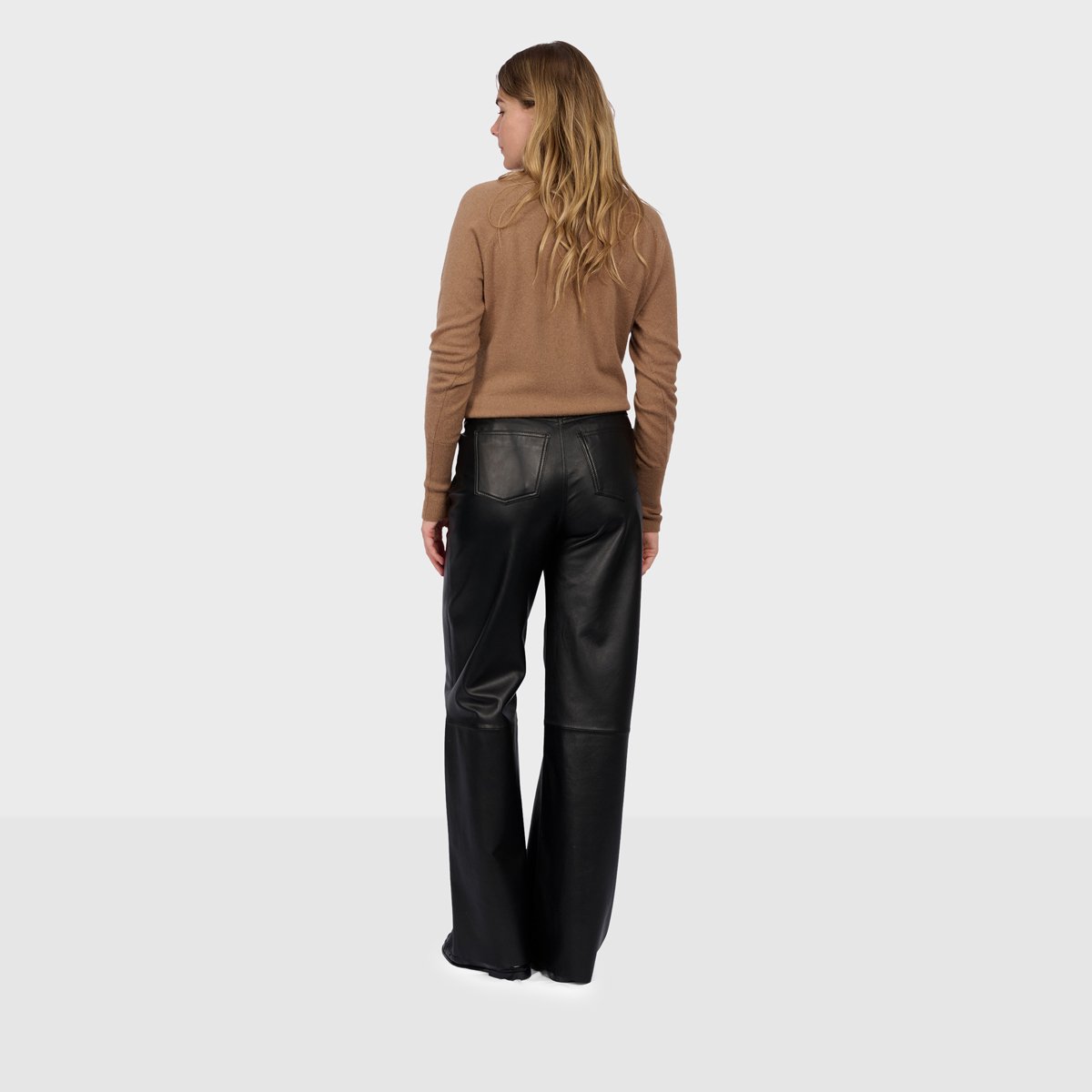 Pantalon large en cuir DELPH noir, OAKWOOD