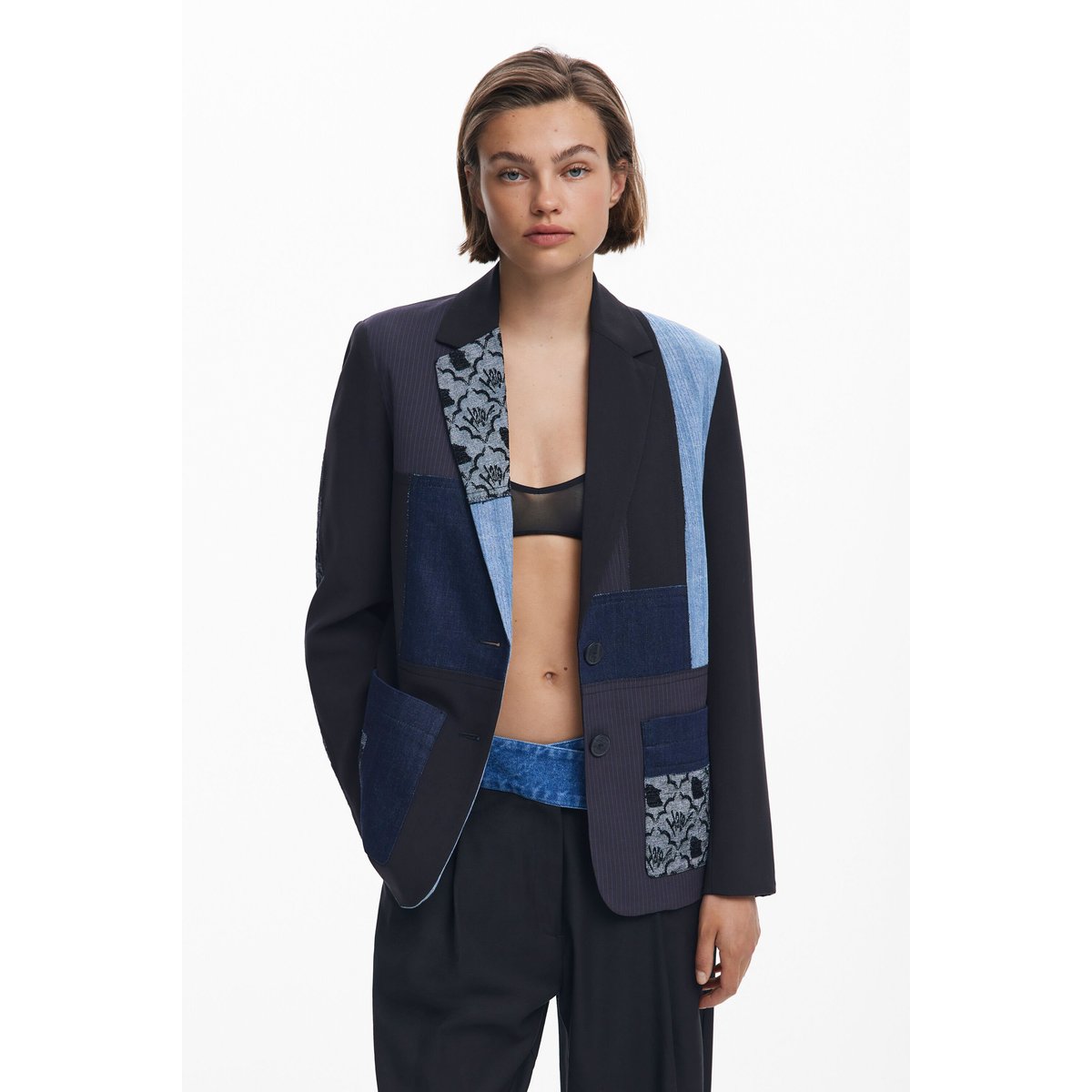 Veste patchwork gris, DESIGUAL