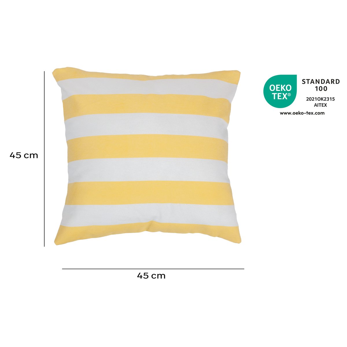 Housse de coussin coton polyester, SIGRID jaune citron frais, INSPIRE