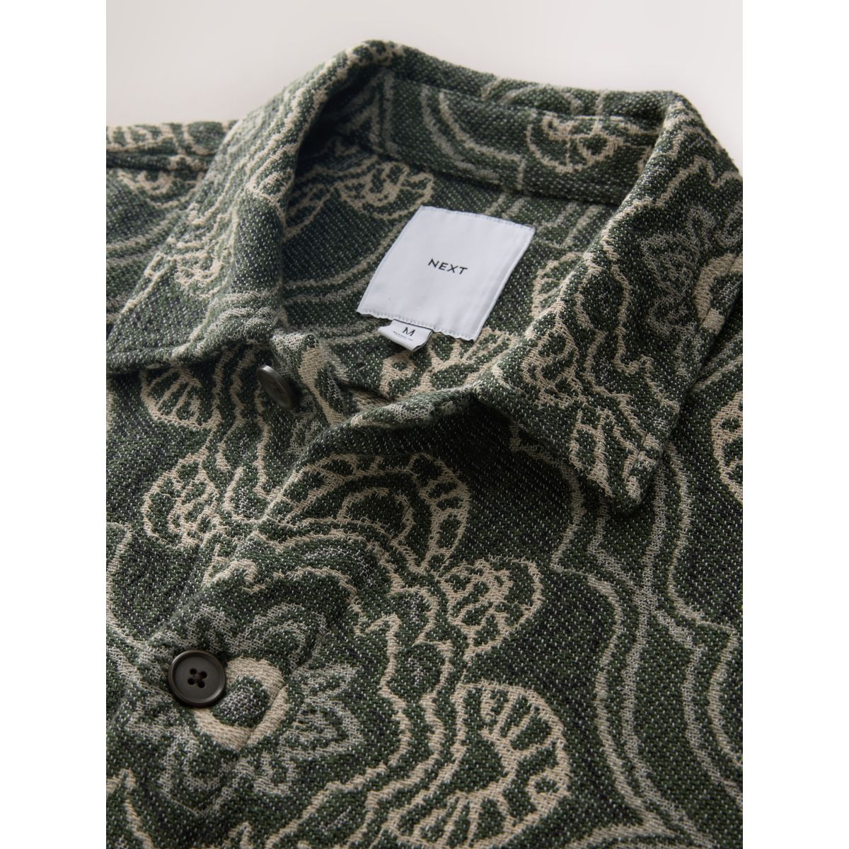 Veste-chemise zippée à imprimé médaillons vert, NEXT
