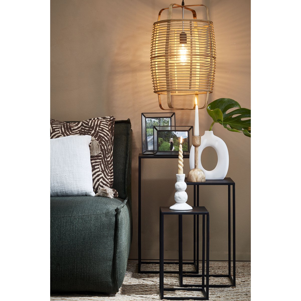 Lot de 3 tables d'appoint H70 cm QUINTY noir, MICA DECORATIONS