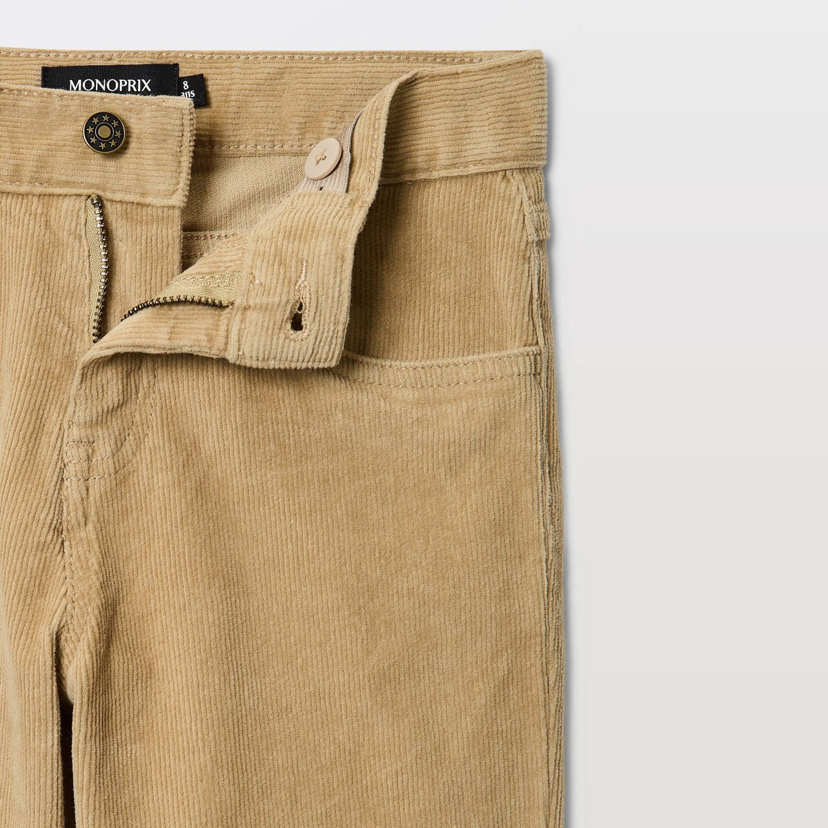 Pantalon slim en velours en coton etoffe, MONOPRIX