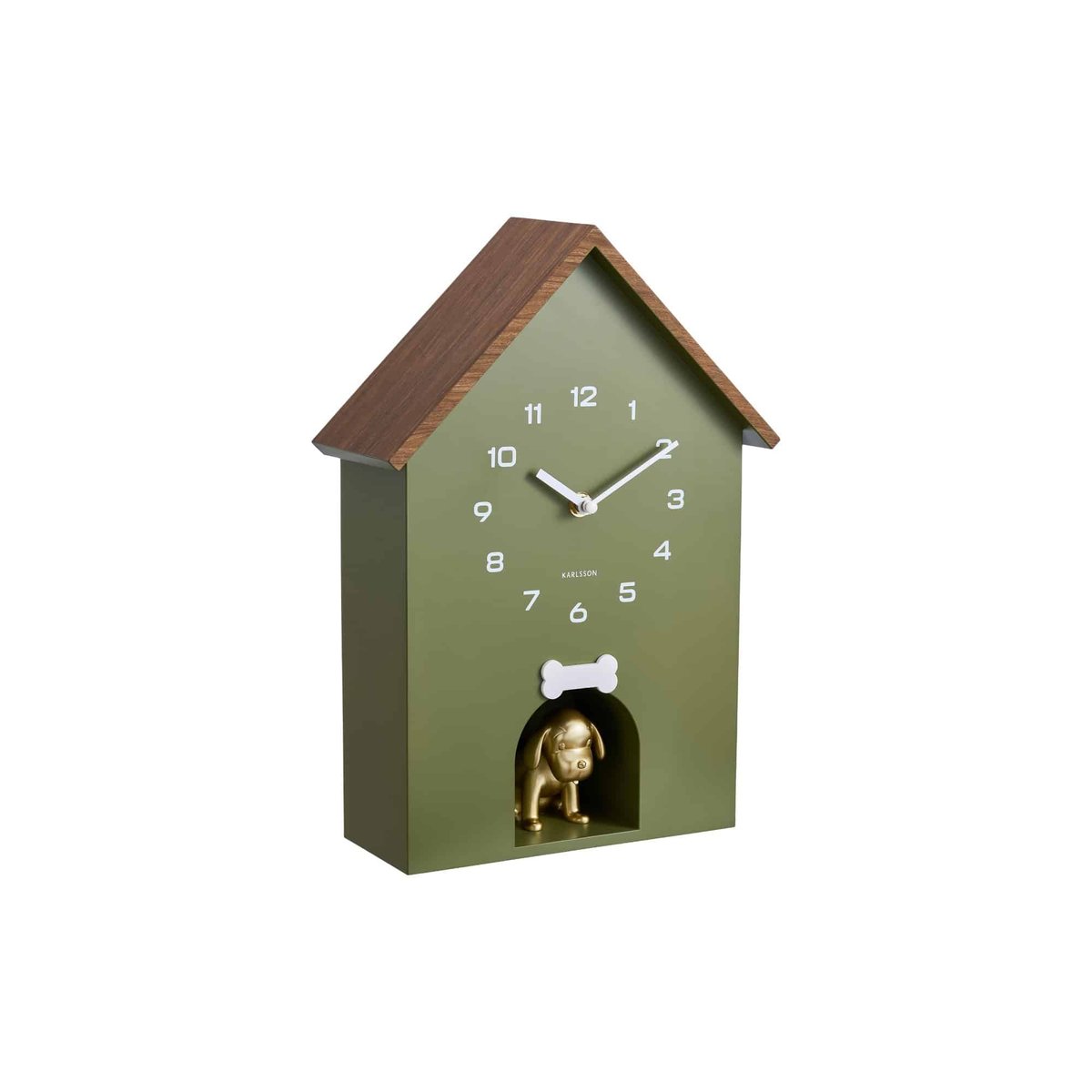 Horloge Murale Plastique DOG HOUSE vert, KARLSSON