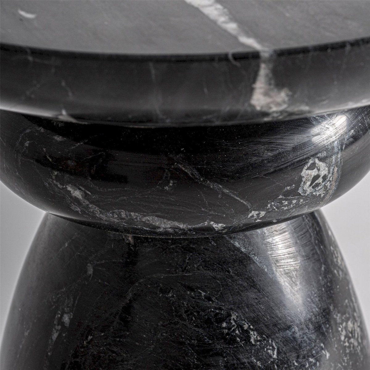 Table d'appoint en marbre contemporaine noir marbré, RECOLLECTION