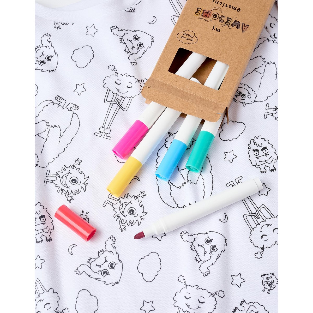 Pyjama en coton émotions blanc, ZIPPY