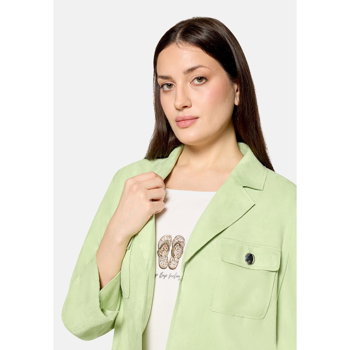 Veste blazer à manches 3/4 foam green, BETTY BARCLAY