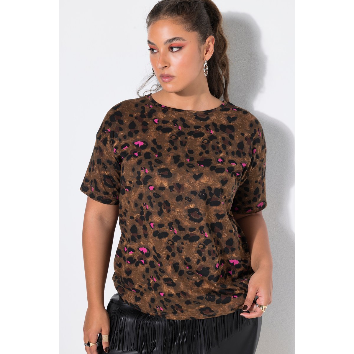 T-shirt oversize, imprimé léopard chameau, STUDIO UNTOLD