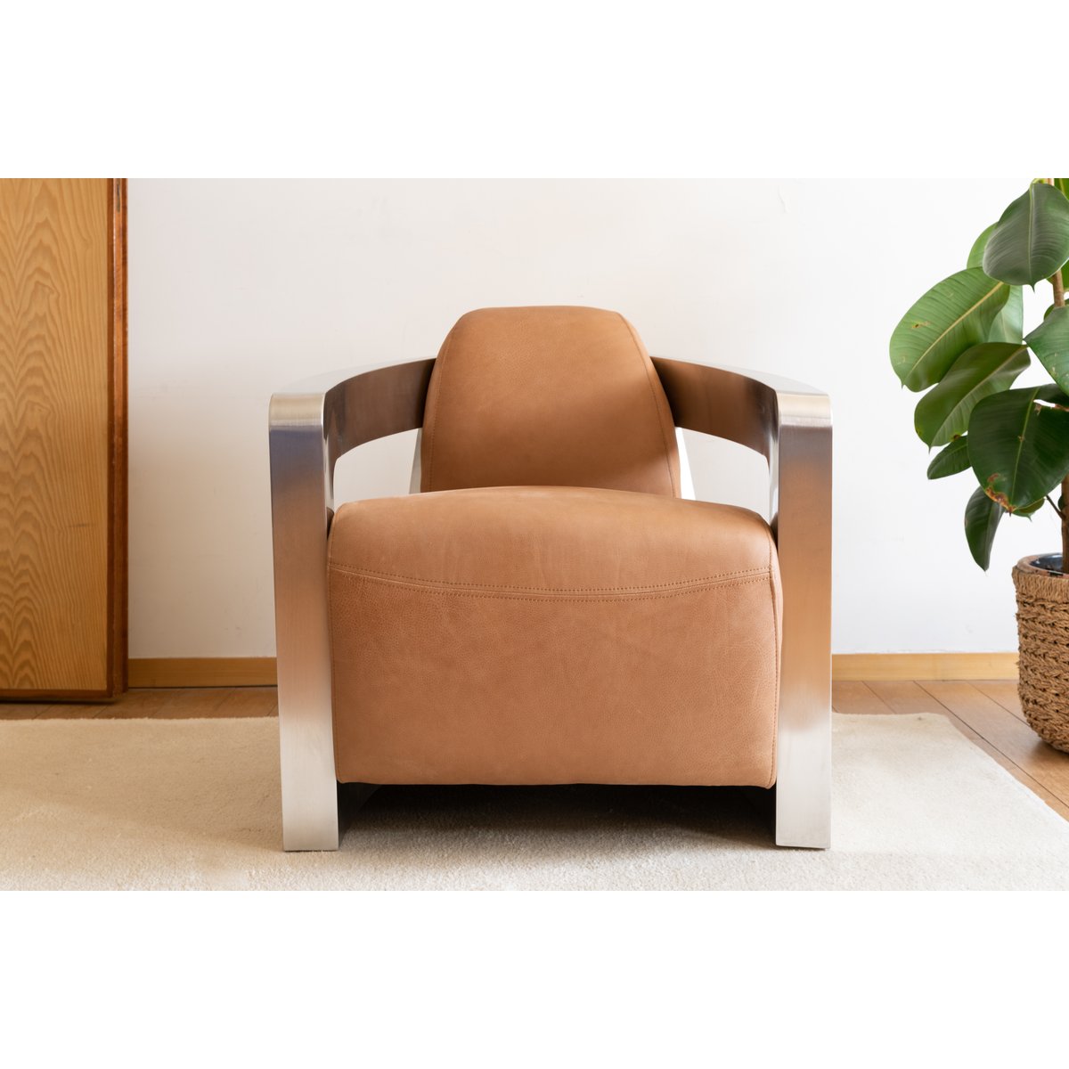 Fauteuil aviateur en cuir PANAVIA marron, PRODUIT INTERIEUR BRUT