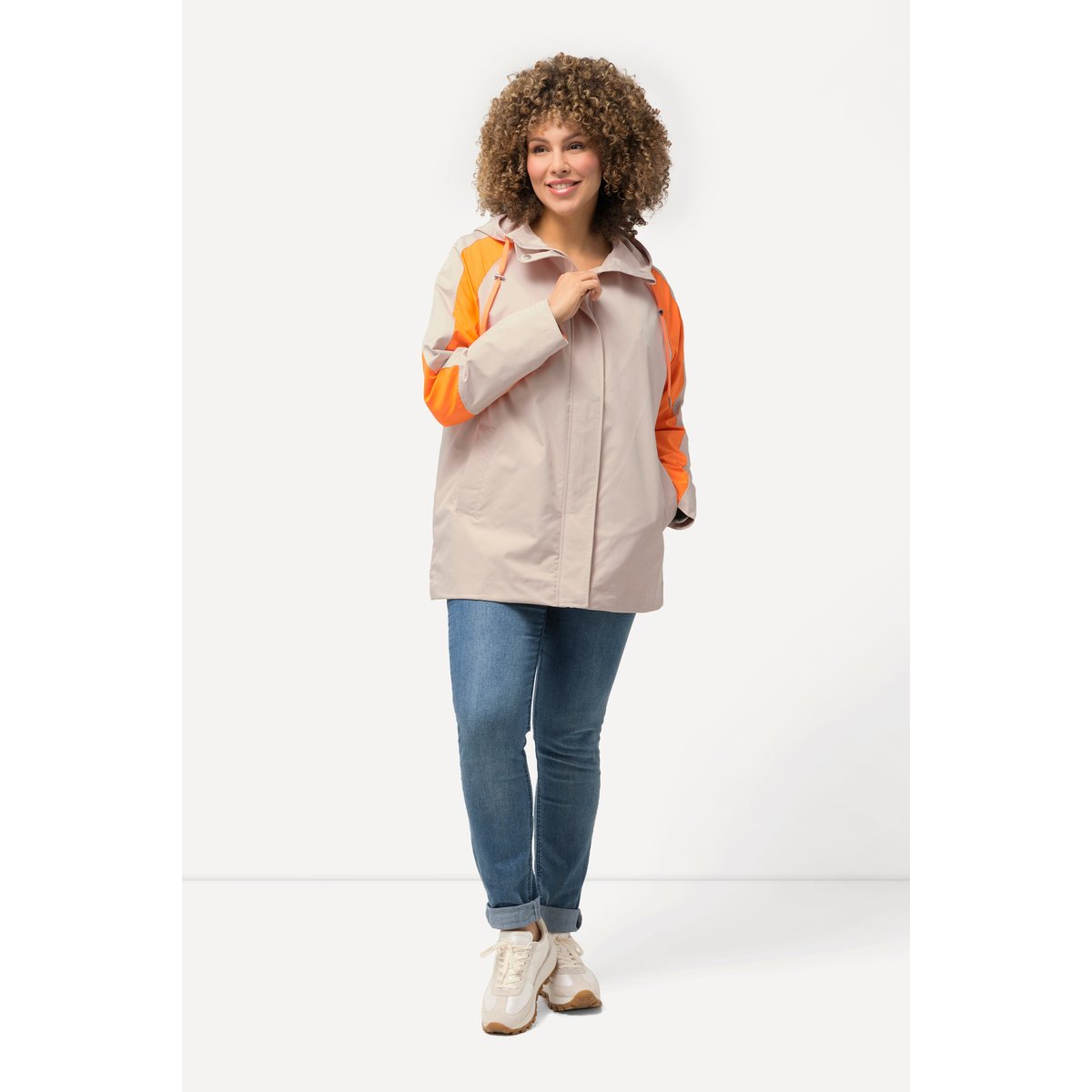 Veste HYPRAR, imperméable, capuche, ourlet mastic foncé, ULLA POPKEN