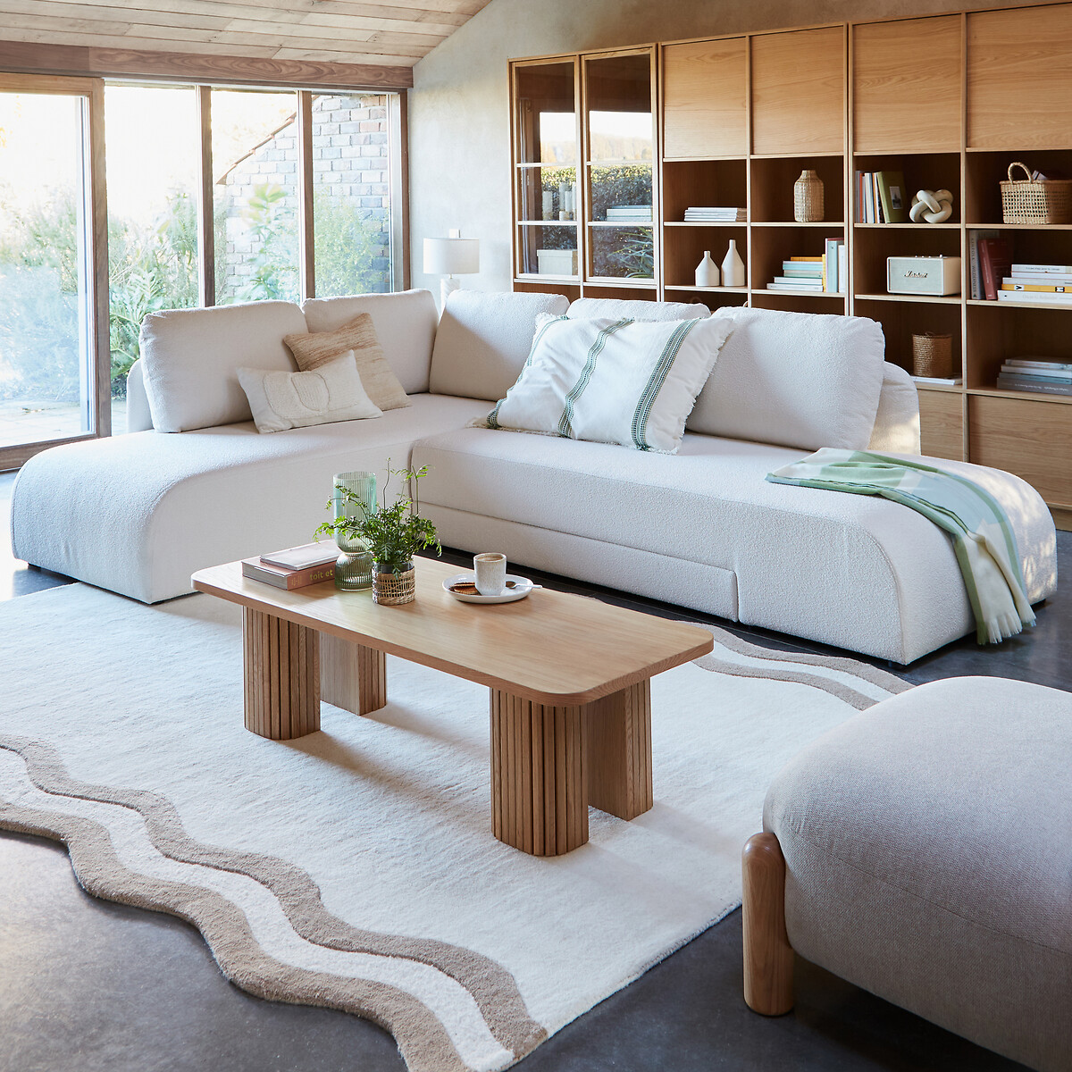 Sofá cama rinconero bouclette, Gina crudo, LA REDOUTE INTERIEURS