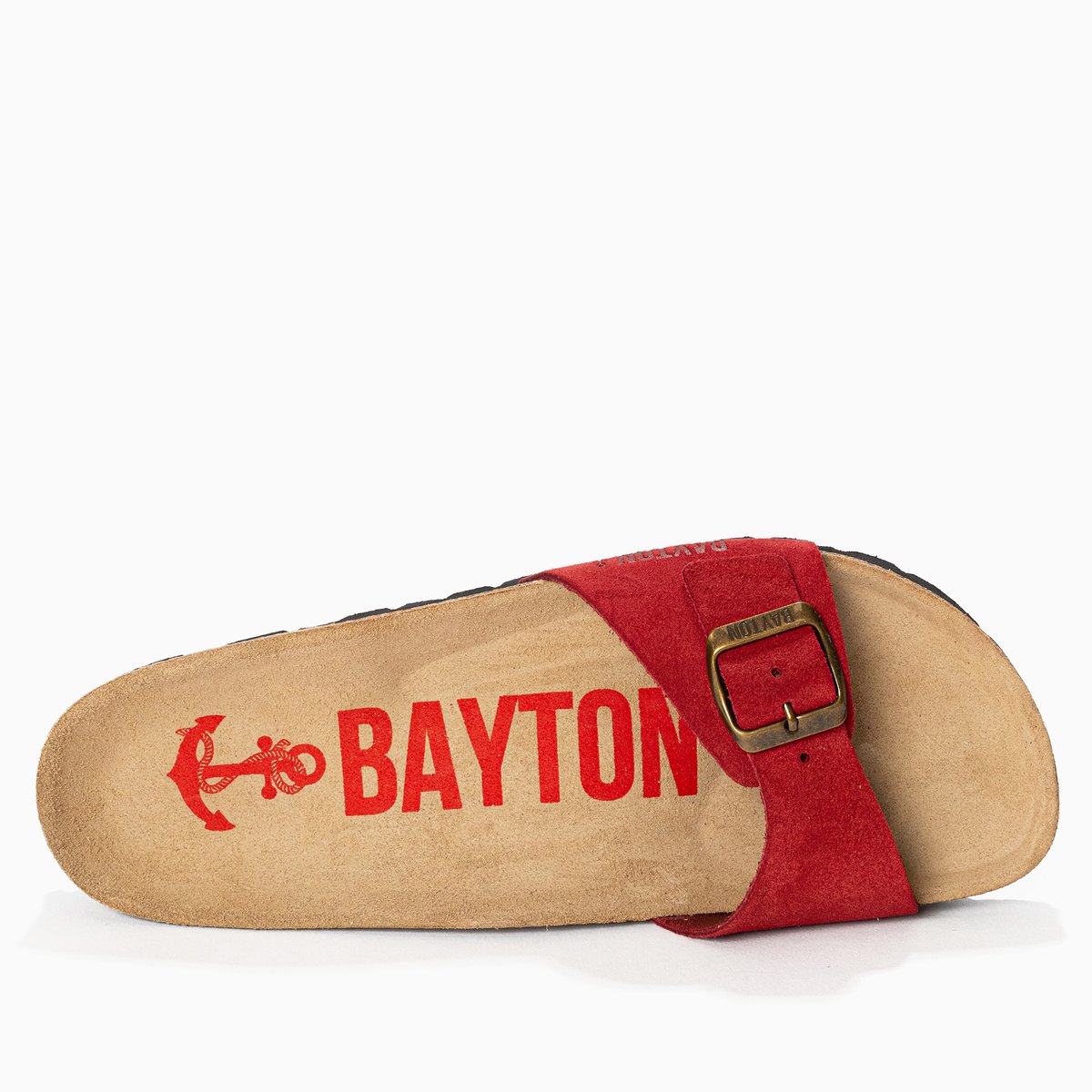 Sandales en cuir suédé ZEPHYR rouge, BAYTON