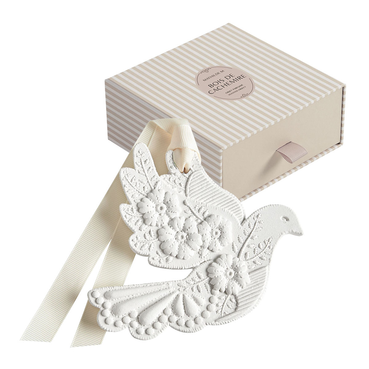 Décor parfumé Colombe en Fleurs - BOIS DE CACHEMIRE blanc, MATHILDE M