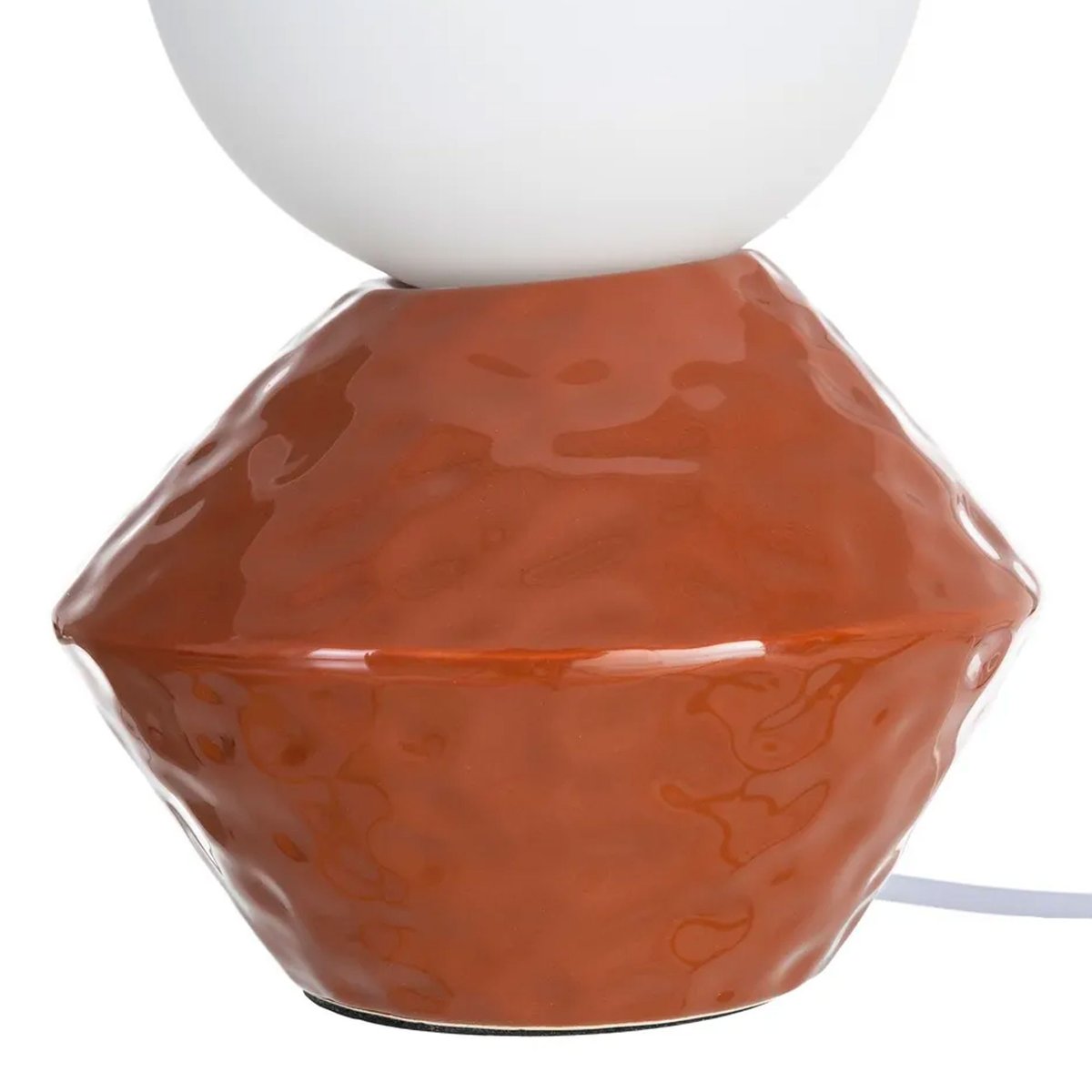 Lampe à poser céramique terracotta et globe en verre 15.5x15.5x23cm marron, WADIGA