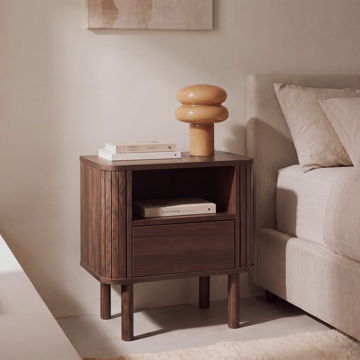 Table de chevet 1 tiroir en bois- MAYA bois foncé, DRAWER