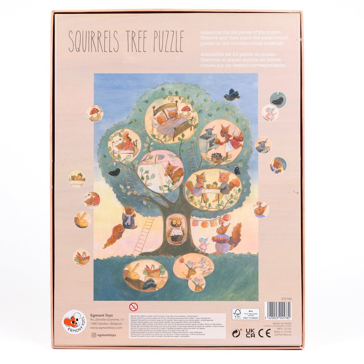 Puzzle L'arbre aux écureuils beige, EGMONT TOYS