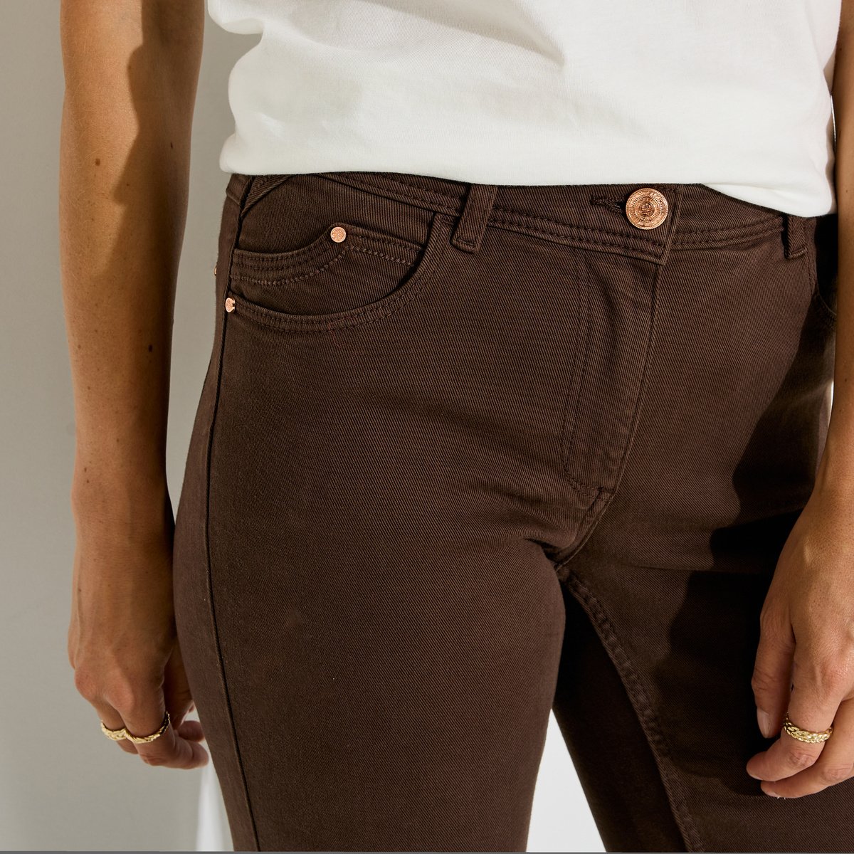 Jean droit NEWYORK D01 marron, GRAIN DE MALICE
