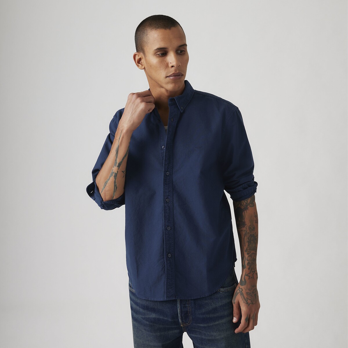 Chemise oxford relaxed col boutonné bleu foncé, LEVI'S