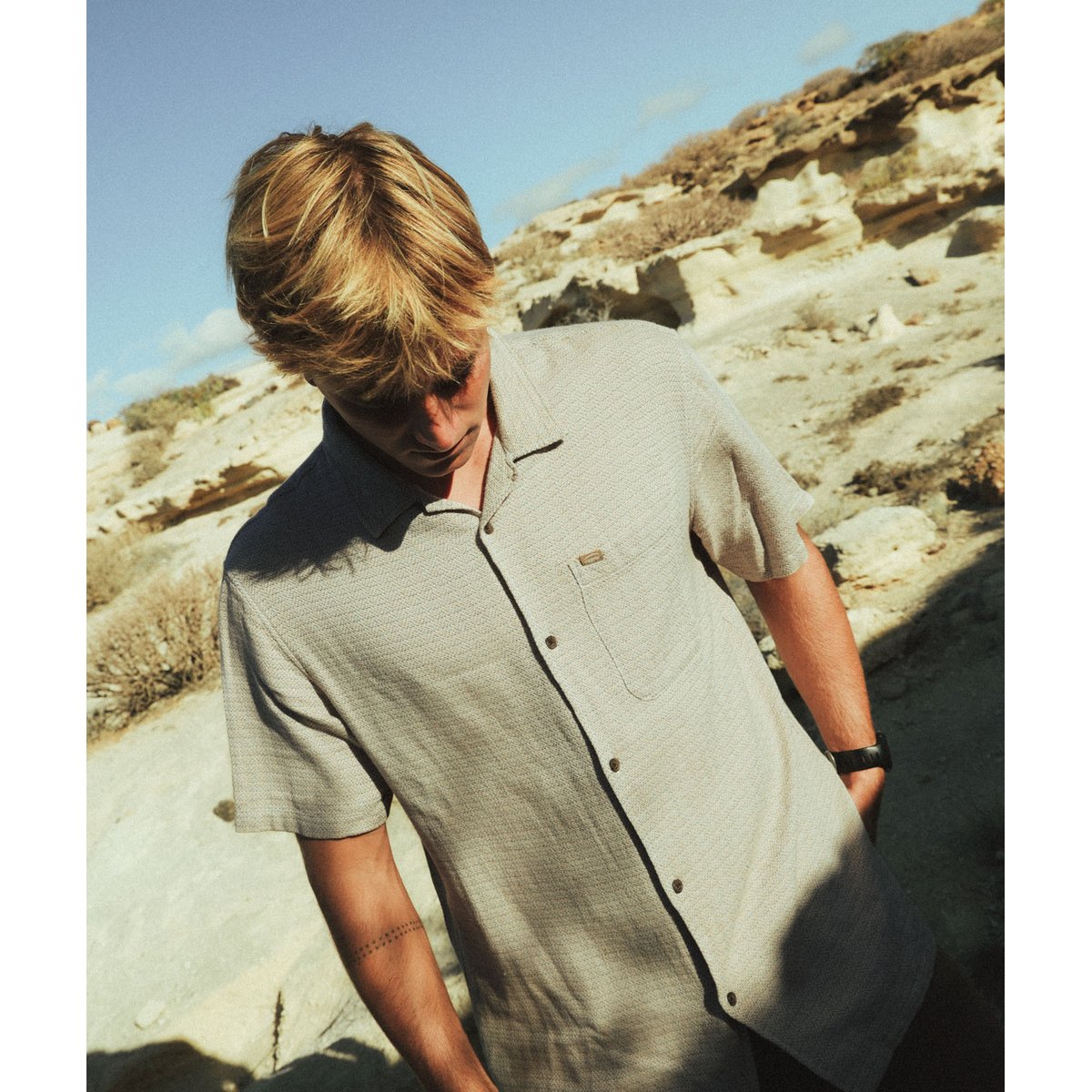 Chemise manches courtes POOLHOUSE driftwood, OXBOW
