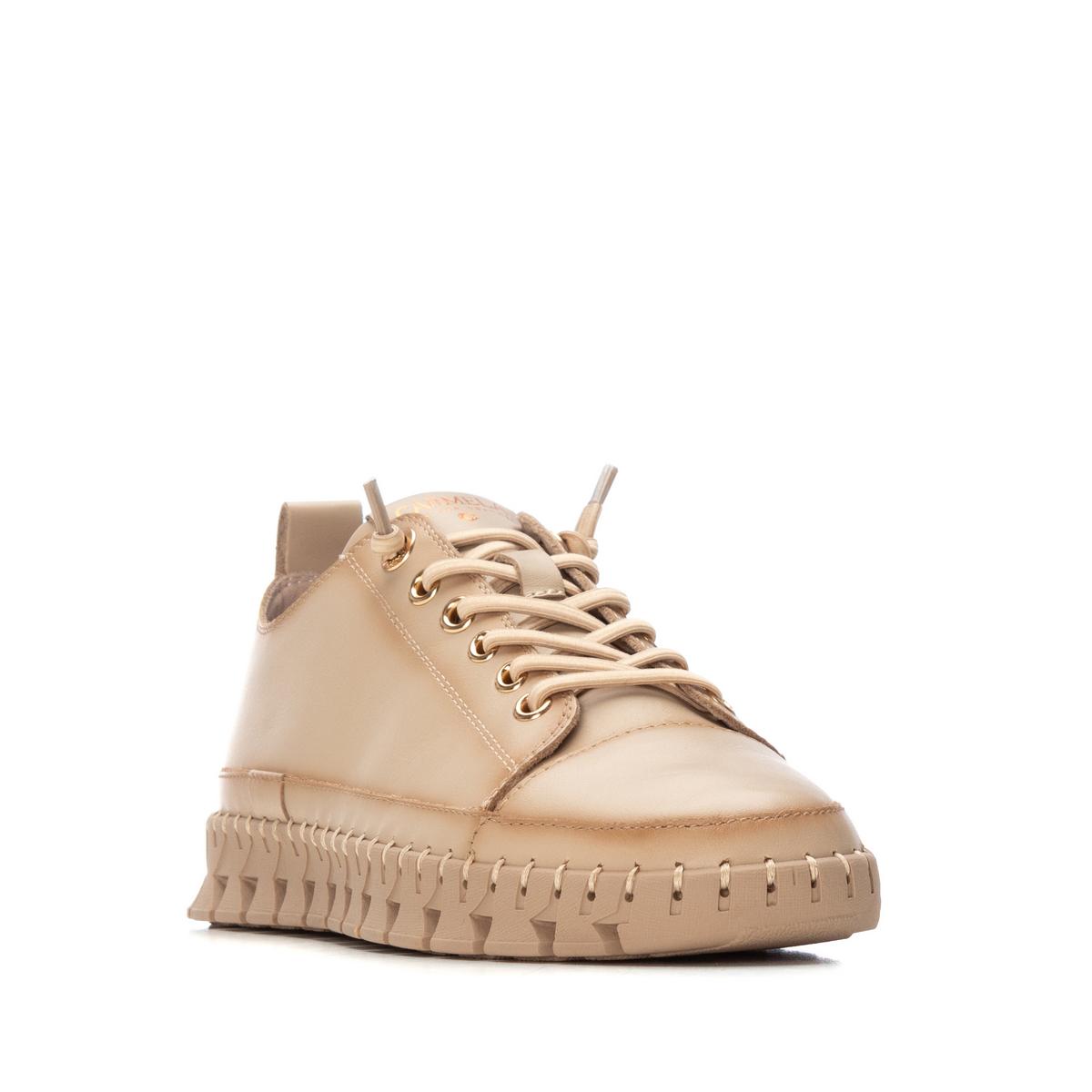 Baskets Plaine Décontractée Lacets beige, CARMELA