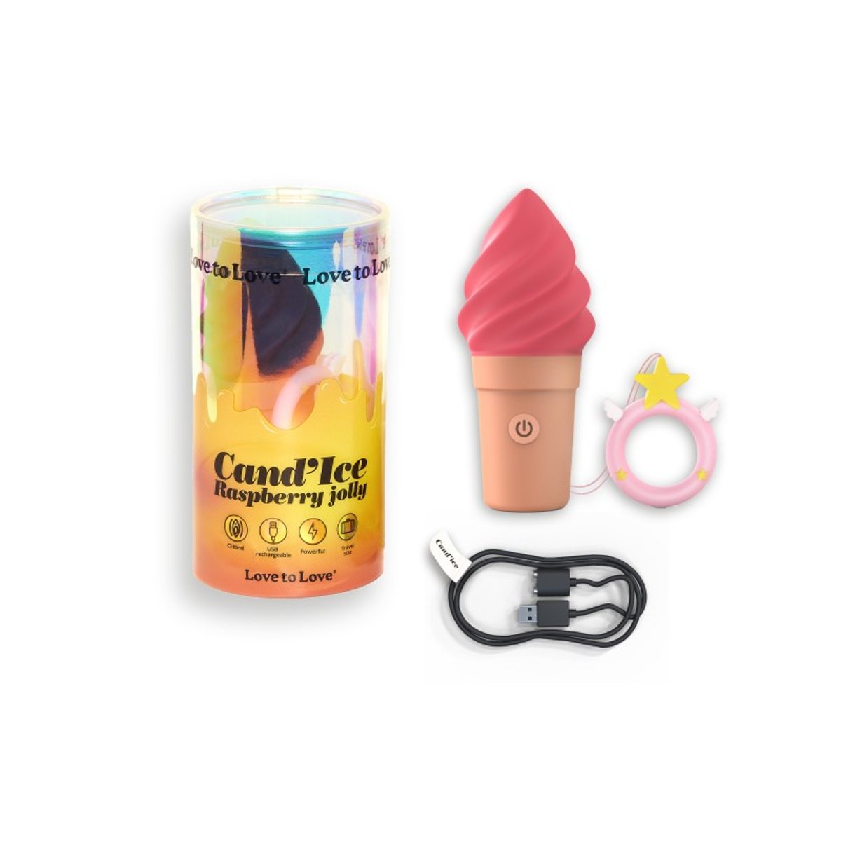 Stimulateur clitoridien Cand'Ice rose/beige, LOVE TO LOVE