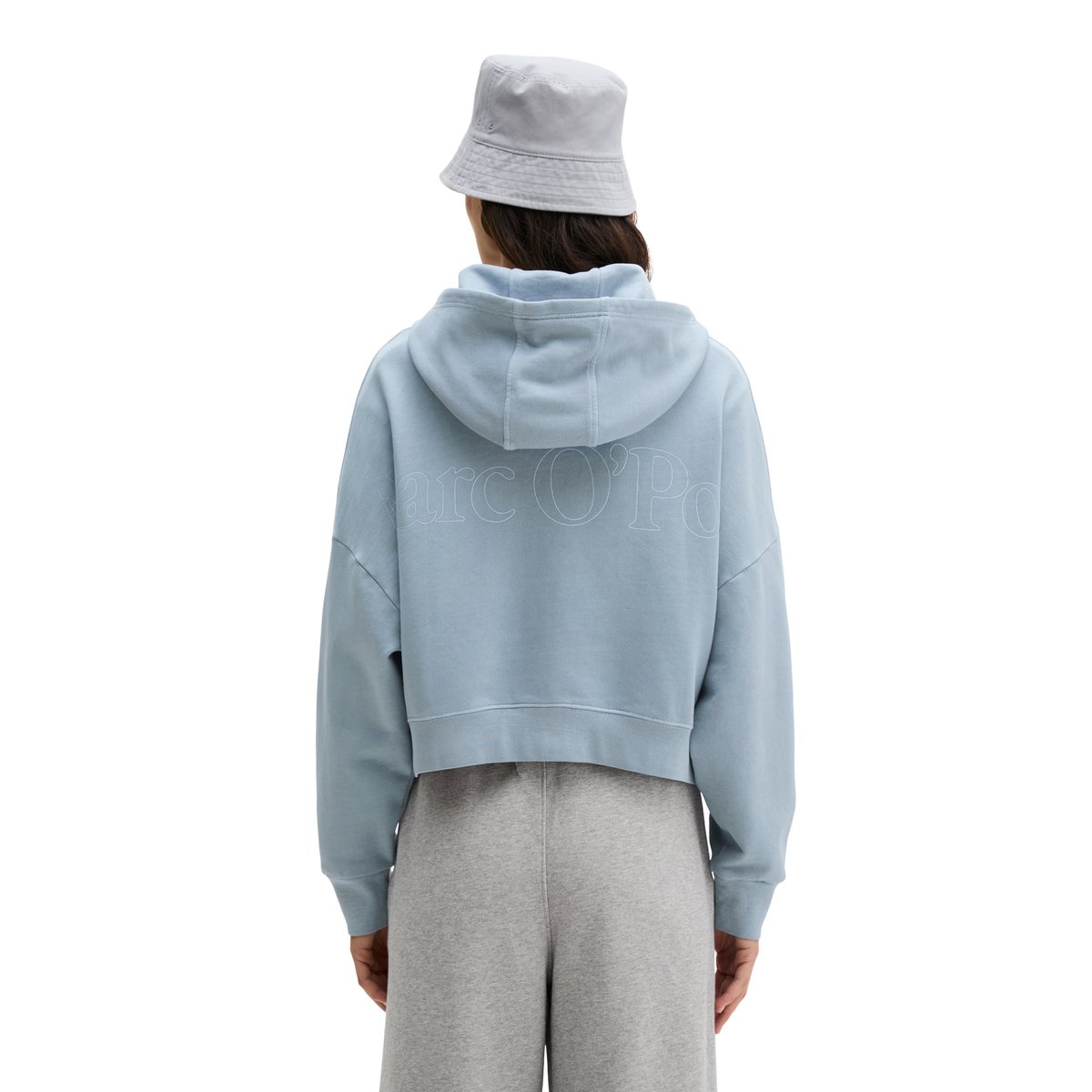 Sweat-shirt à logo relaxed avec du coton recyclé gris, MARC O'POLO