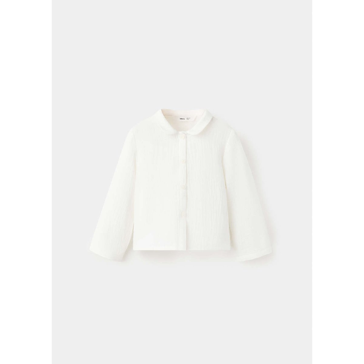 Chemise coton texturée blanc cassé, MANGO BABY