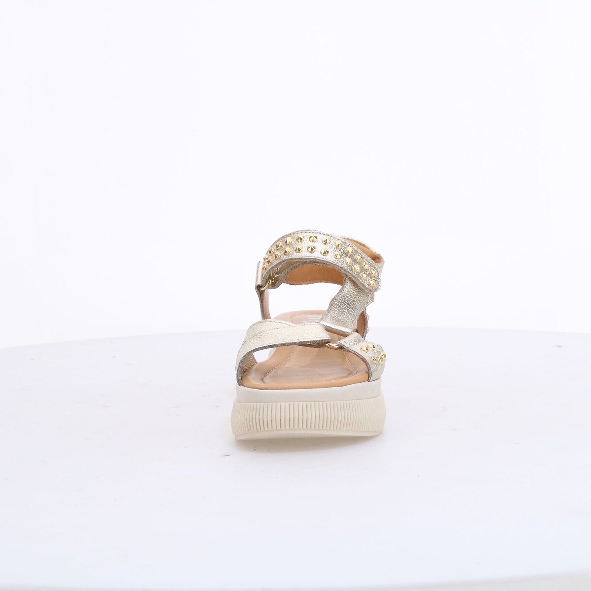 Sandales plateforme en cuir platine, MJUS