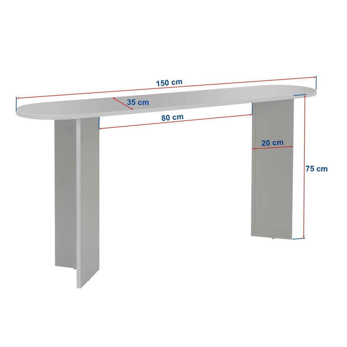 Console design - pieds en V MARFA noyer et travertin, PIER IMPORT