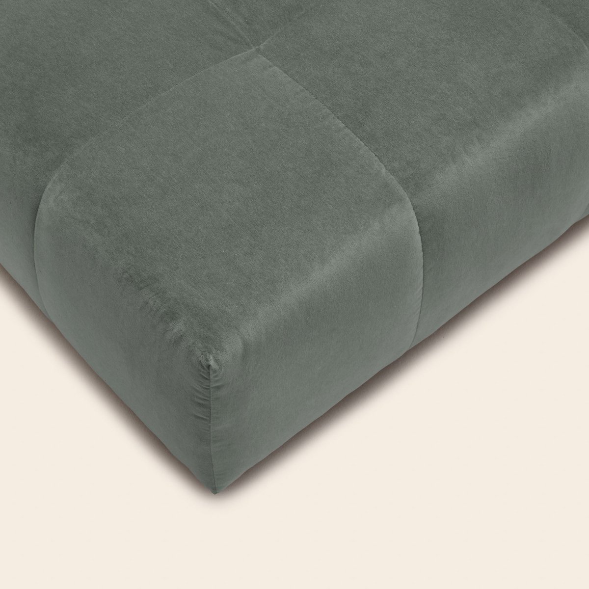 Pouf Modulable en Effet capitonné tissu texturé Glory UBERTO opal kaki grisé, MADURA
