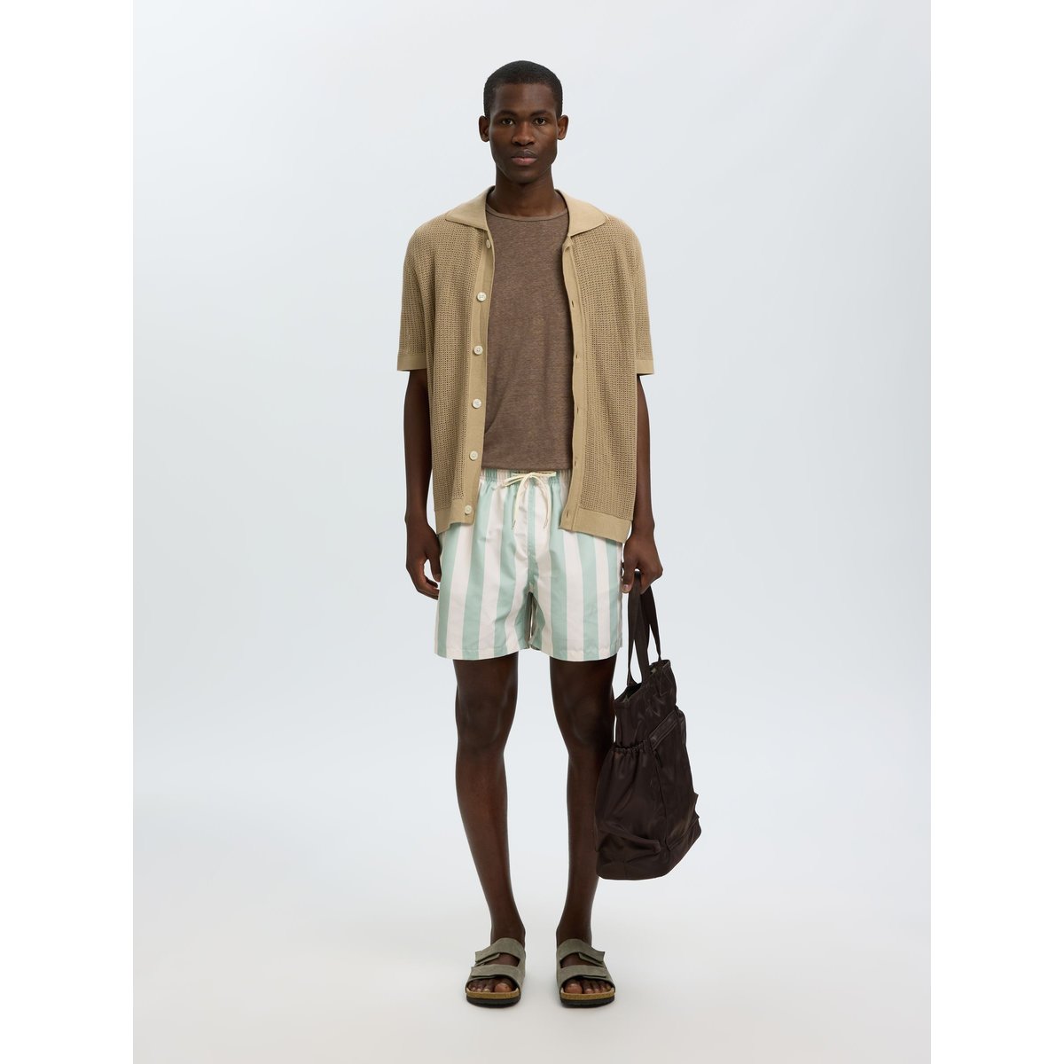 Short De Bain vert - bok choy, SELECTED