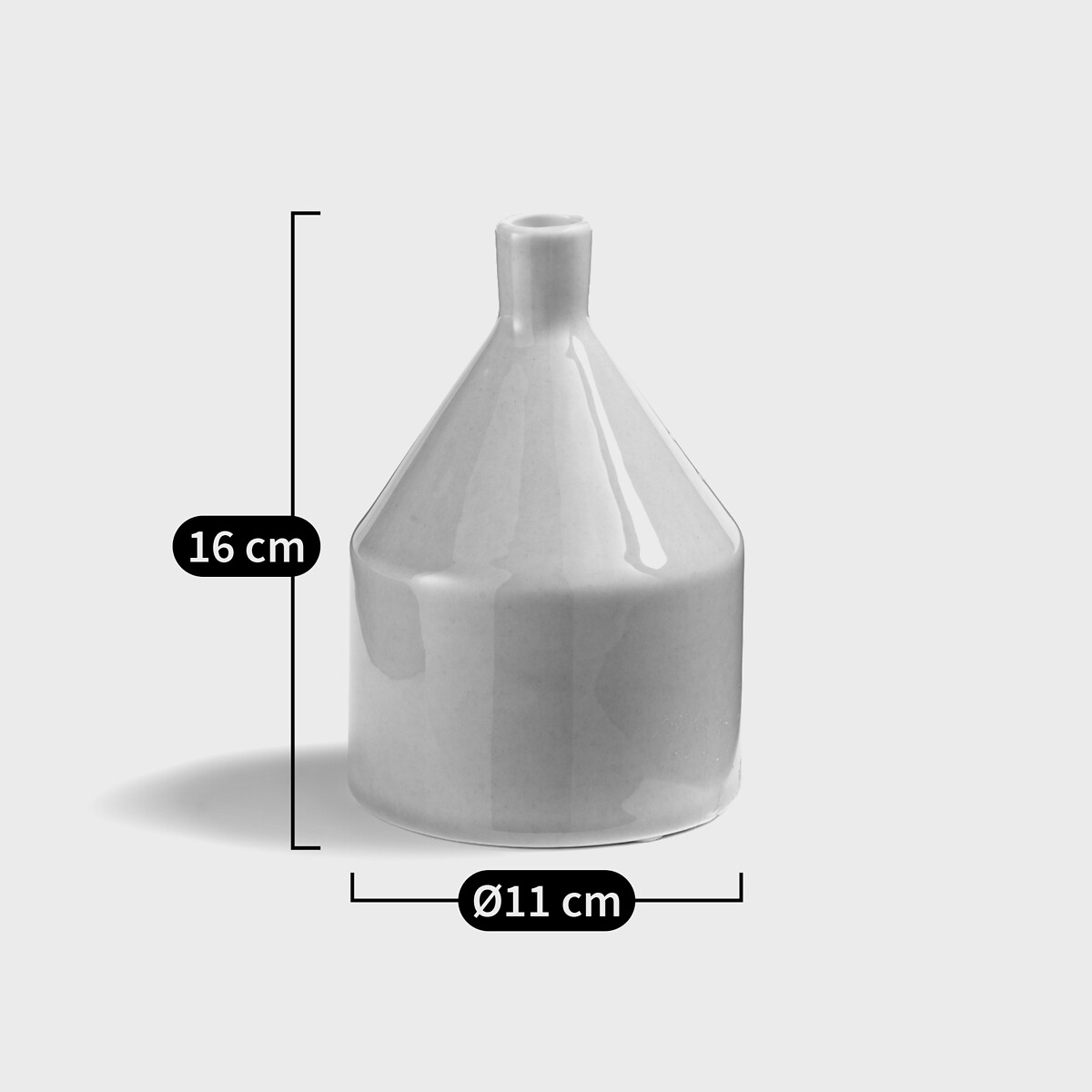 Ceramic Vase H16 Cm, Mirany olive green, LA REDOUTE INTERIEURS