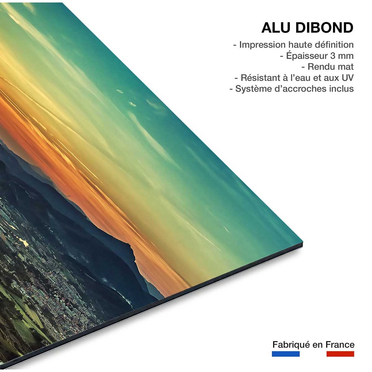 Tableau coucher de soleil pays basque tableau alu dibond, HEXOA
