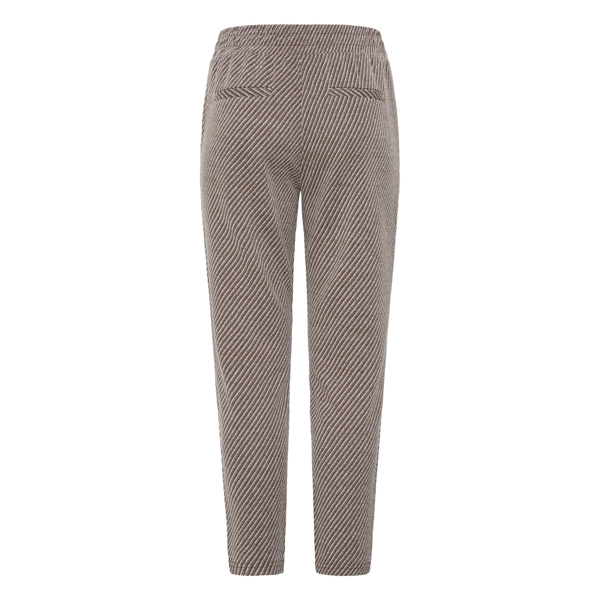 Pantalon coupe droite, longueur cheville marron blanc java/almond milk, ICHI