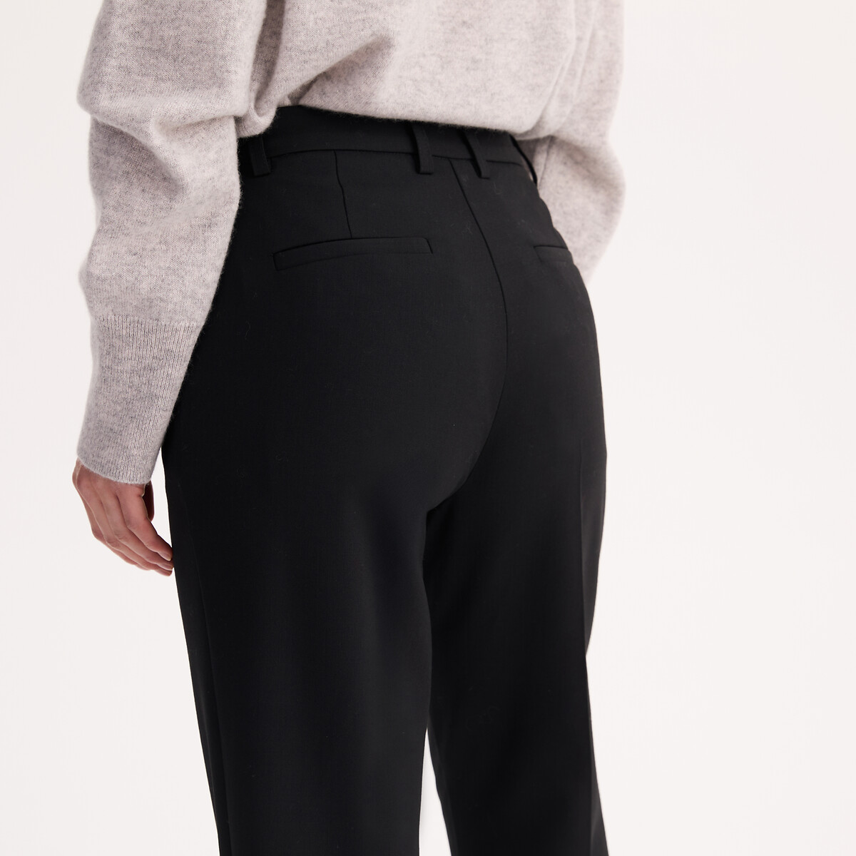 Stretch Wool Blend Chinos black, ANNE WEYBURN
