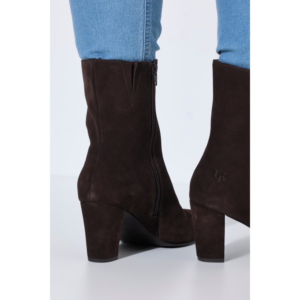 Bottines en cuir suédé , pied large brunâtre, ULLA POPKEN