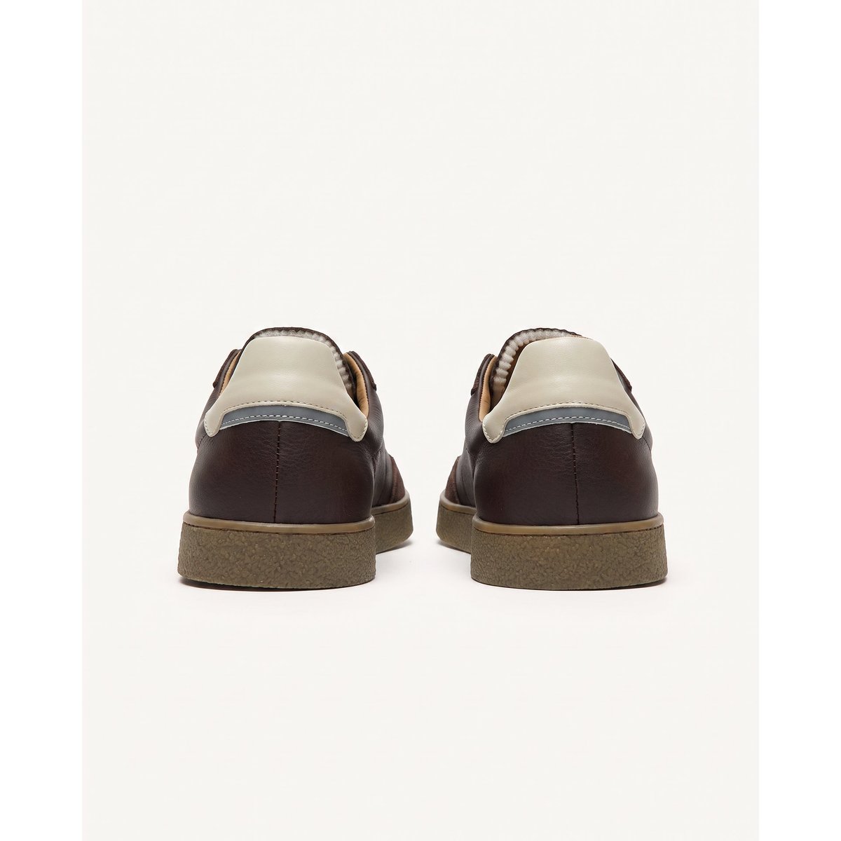 Baskets basses en cuir chocolat, FAGUO