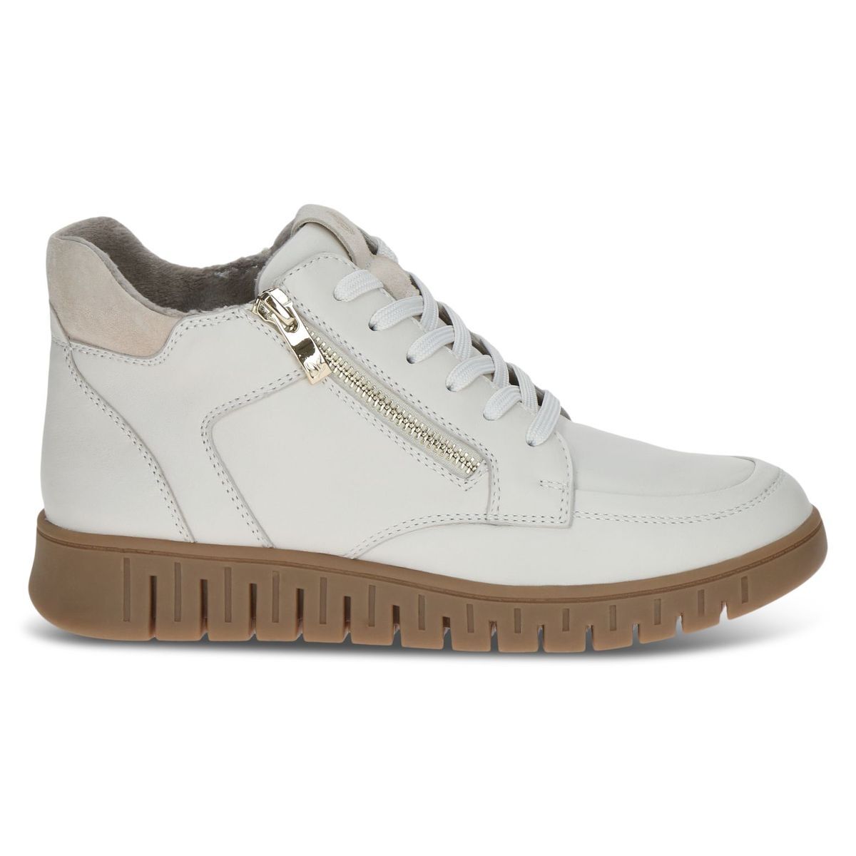 Bottine en cuir blanc nacré combiné, CAPRICE