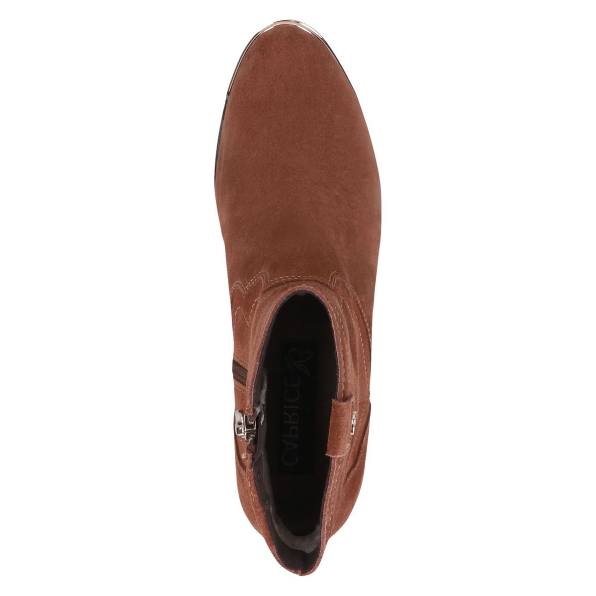 Bottine en cuir marron cognac, CAPRICE